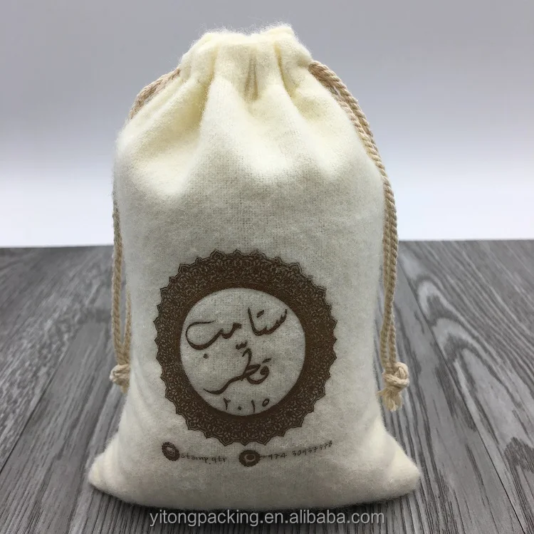 
Custom Soft Brushed Cotton Wedding Favor Gift Packaging Bag 
