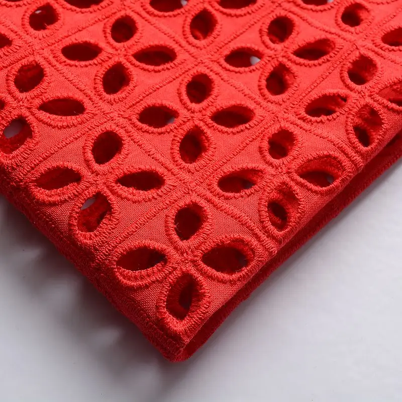 100% тканая хлопковая кружевная вышитая ткань