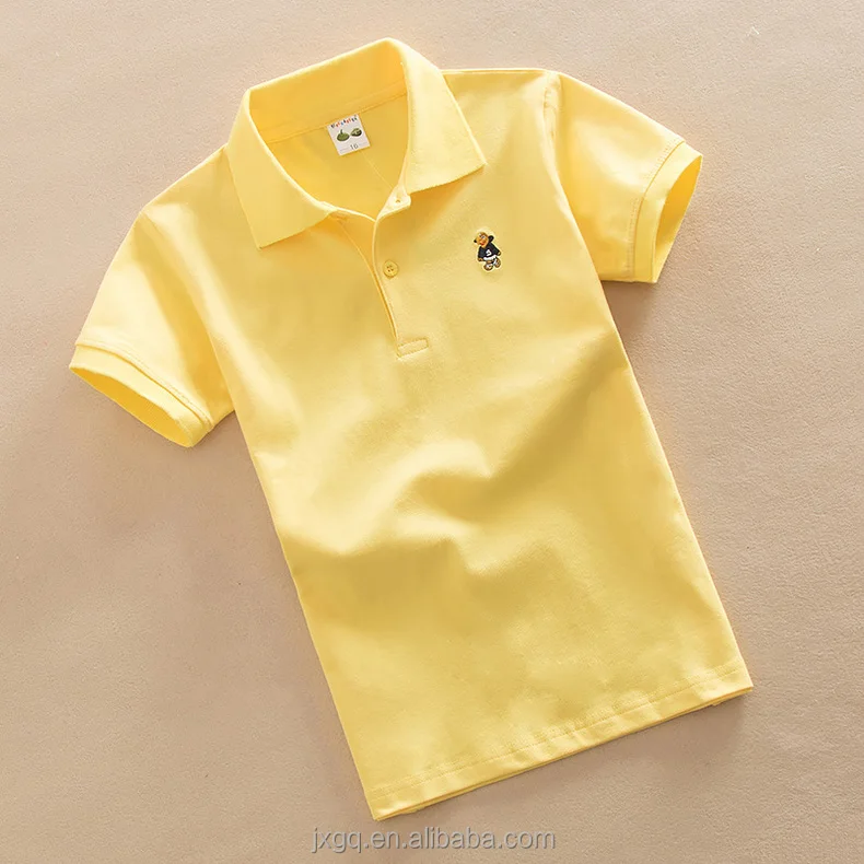 100 cotton 180 grams Fabric Weight short sleeve polo shirts boys embroidered plain t shirts