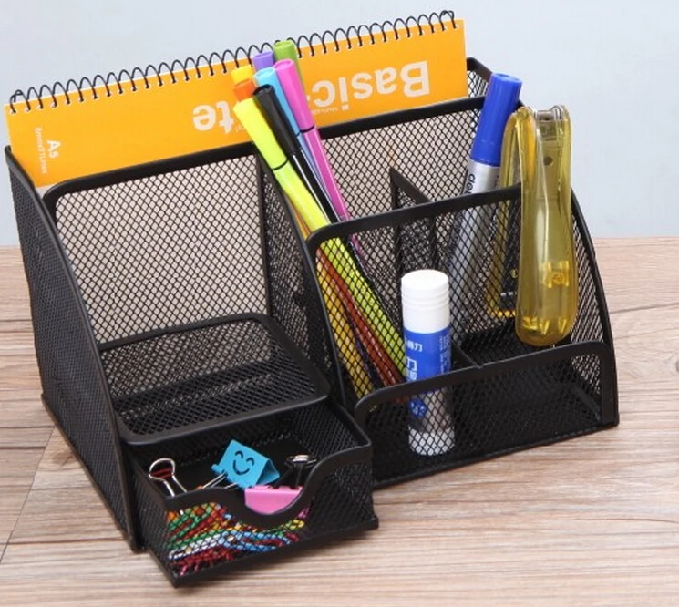 
Hot Selling Multi-use Metal Mesh Desk Organizer With Multi-color 