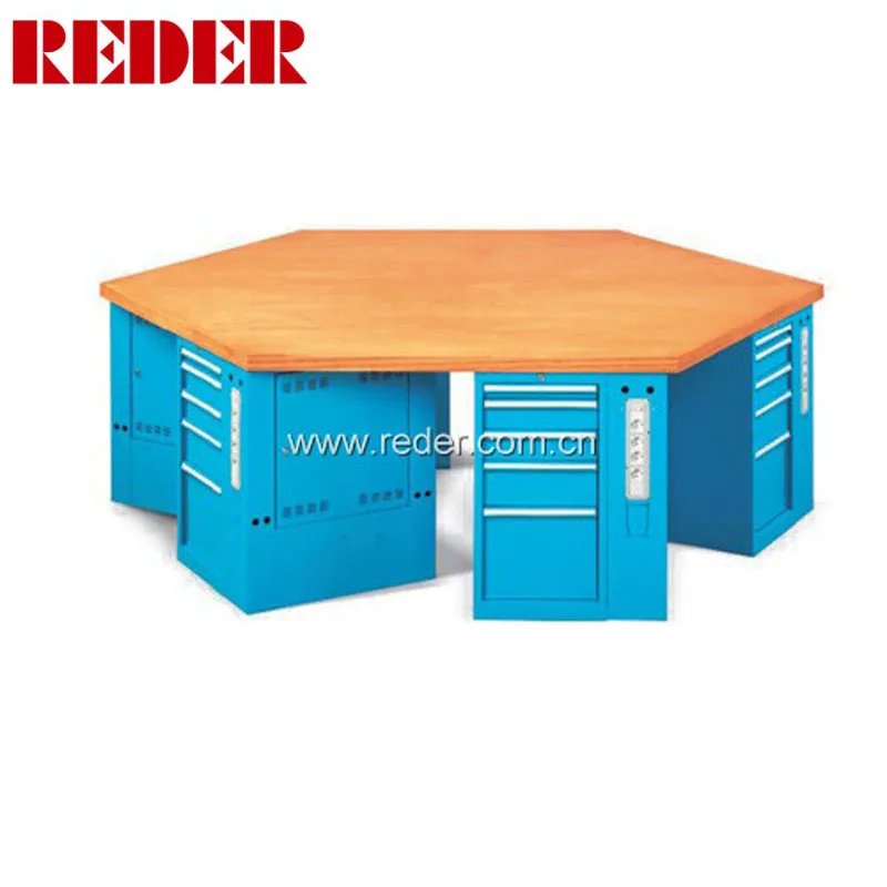 
Модульная рабочая станция и шестигранный стальной верстак 