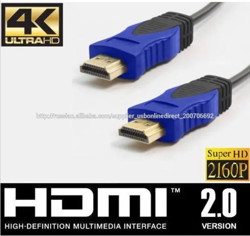 OD5.5MM 2160P Горячее надувательство HDMI 2.0 кабель V2.0 для HDMI для 3D HDTV с Ethernet 24K позолоченный 4K 1М / 1,5 / 1,8 / 2