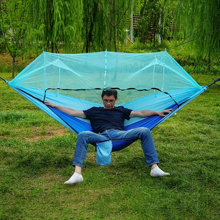 Wholesale Parachute Hammock Portable Outdoor Camping Nylon Hammock With Mosquito Net Hammock