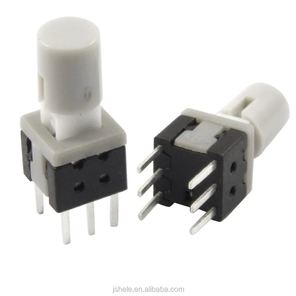 Latching Tactile Tact Push Button Switch Self Lock 5.8 x 5.8mm x 14mm w Cap