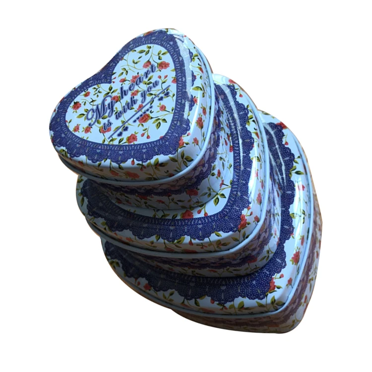 Elegant Custom Logo Heart Shaped Tin Packaging Box tin containers