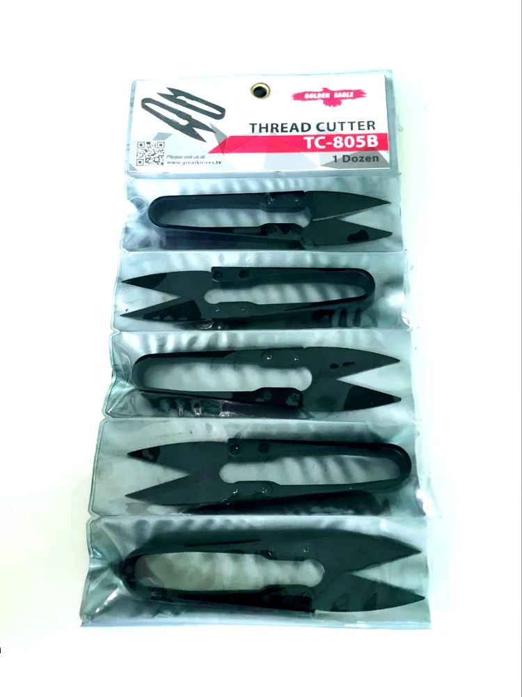 Factory Directly Sales TC-805B Plastic Handle Yarn Scissor Black Blade Clipper Golden Eagle Trimmer