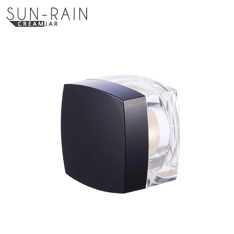 China supplier luxury acrylic cosmetic packaging 50g30g15g wholesale square cream jar