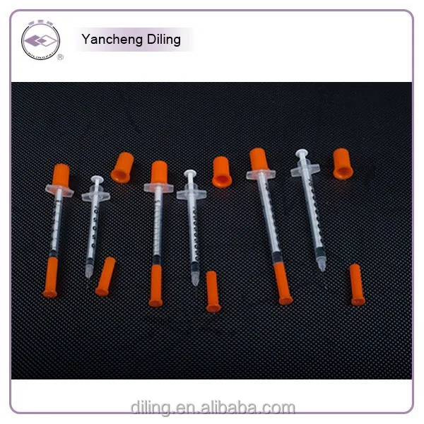 
0.3 0.5 1cc orange cap disposable insulin syringe 