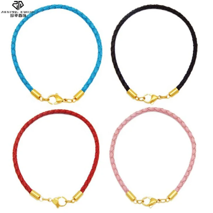 Different size stainless steel end cap lobster clasp jewelry accessory for leather bracelet