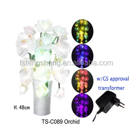 Wholesale decorative artificial hand made orchid flower with fiber optic