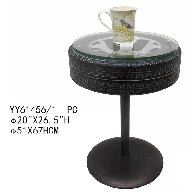Best sellers grass tire shape coffee table design for bar