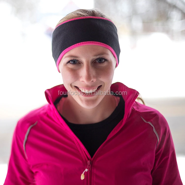 polar fleece headband Ponytail headbands cheap sports gym woman outdoor custom headband with logo