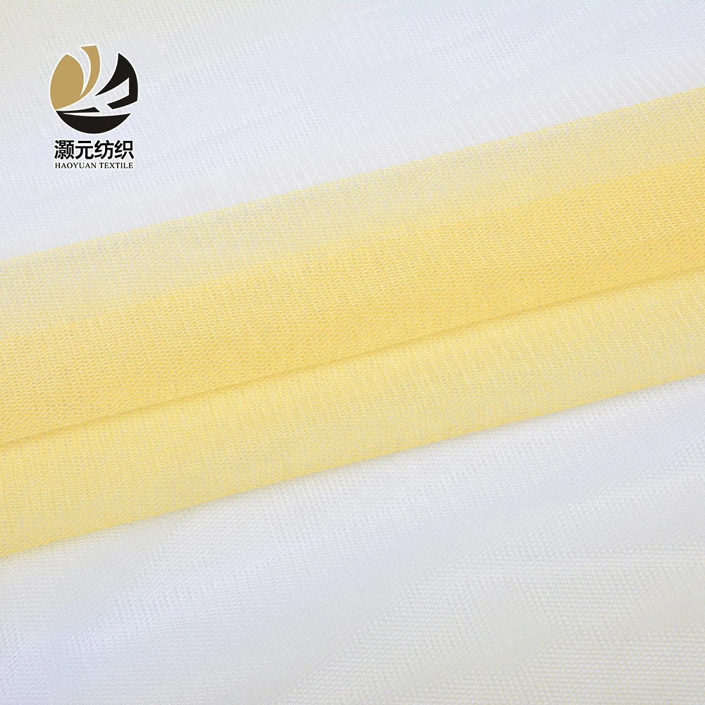 High quality Yellow gradient color polyester mosquito netting mesh fabric for children garments