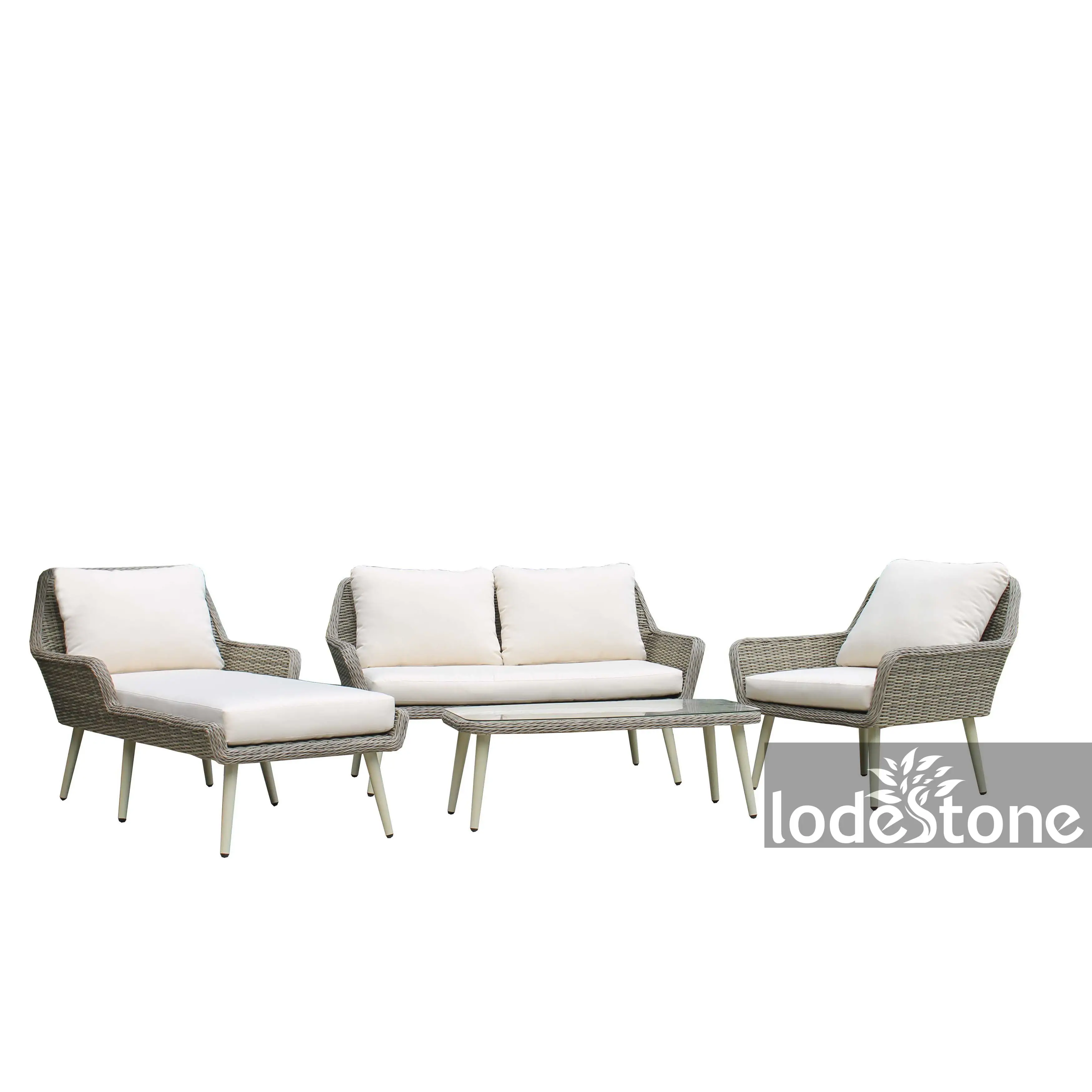 Fashion KD feet cane wicker modular sofa poly rattan outdoor furniture