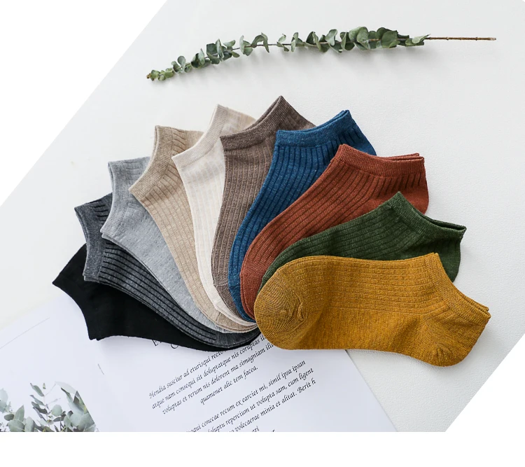 Оптовая продажа, дешевые носки с вертикальной полосой, нескользящие носки из органического хлопка и бамбука, дышащие прохладные носки, впитывающие пот однотонные носки до щиколотки