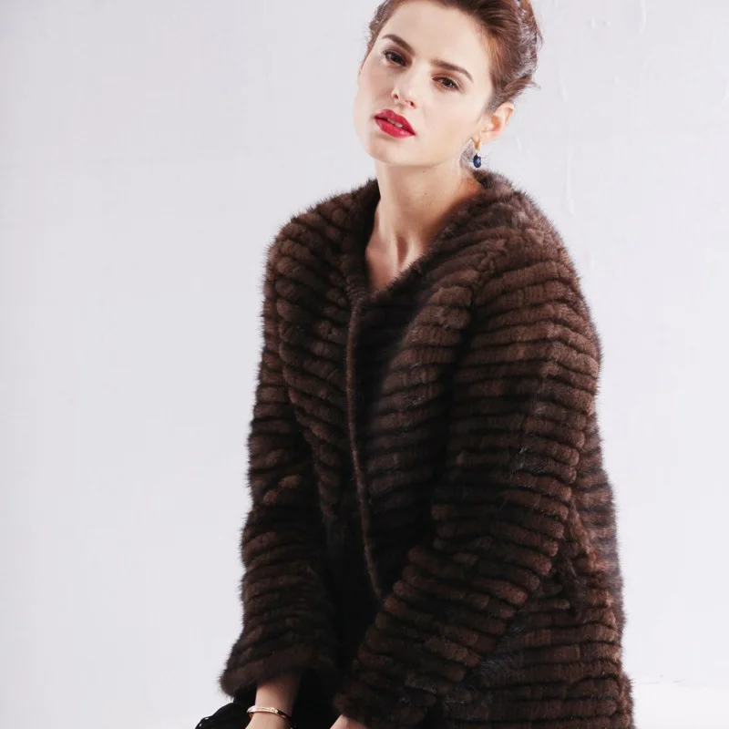New Design China Fur Coats With Factory Price Woman Grey Mink Fur Coat