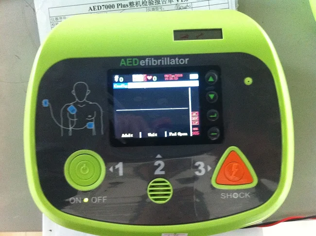 
AED 7000 plus Defibrillator with color LCD cardiac monitor screen 
