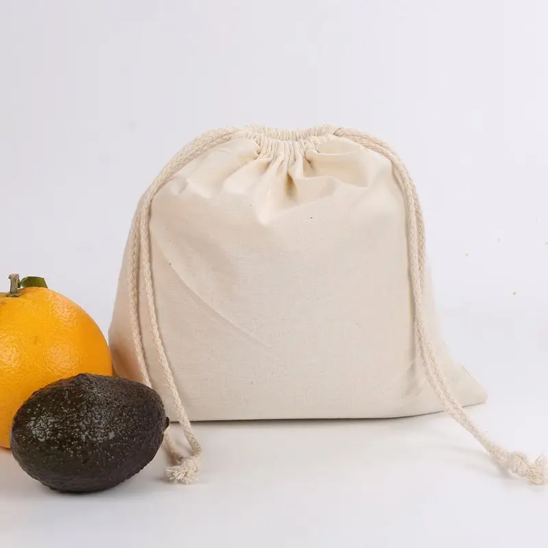 
Reusable Produce Bags Zero Waste Eat More Plants Screen Printed Natural Cotton Produce Bag - Eco Friendly - Produce - Groc 