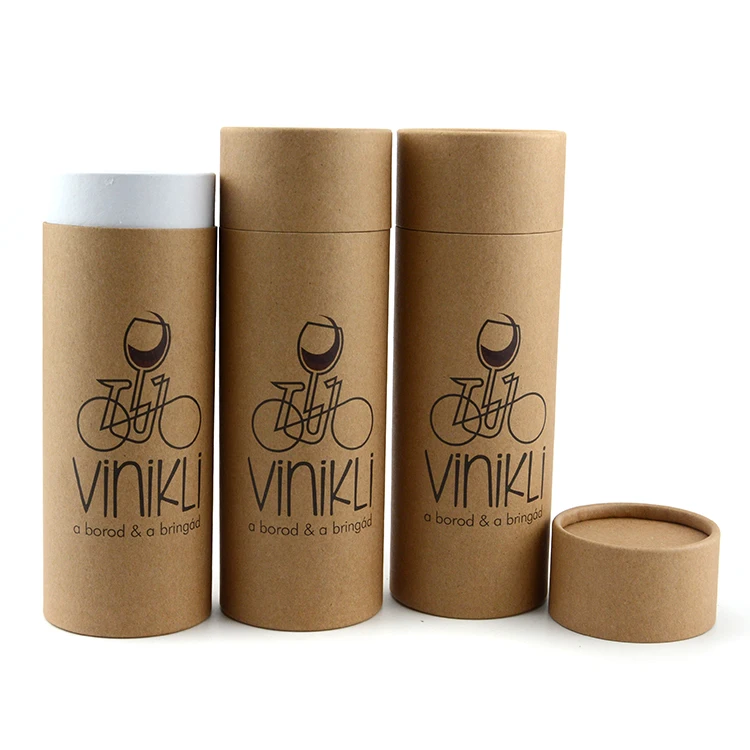 Delicate kraft paper boxes recycled round kraft paper tube for cosmetic