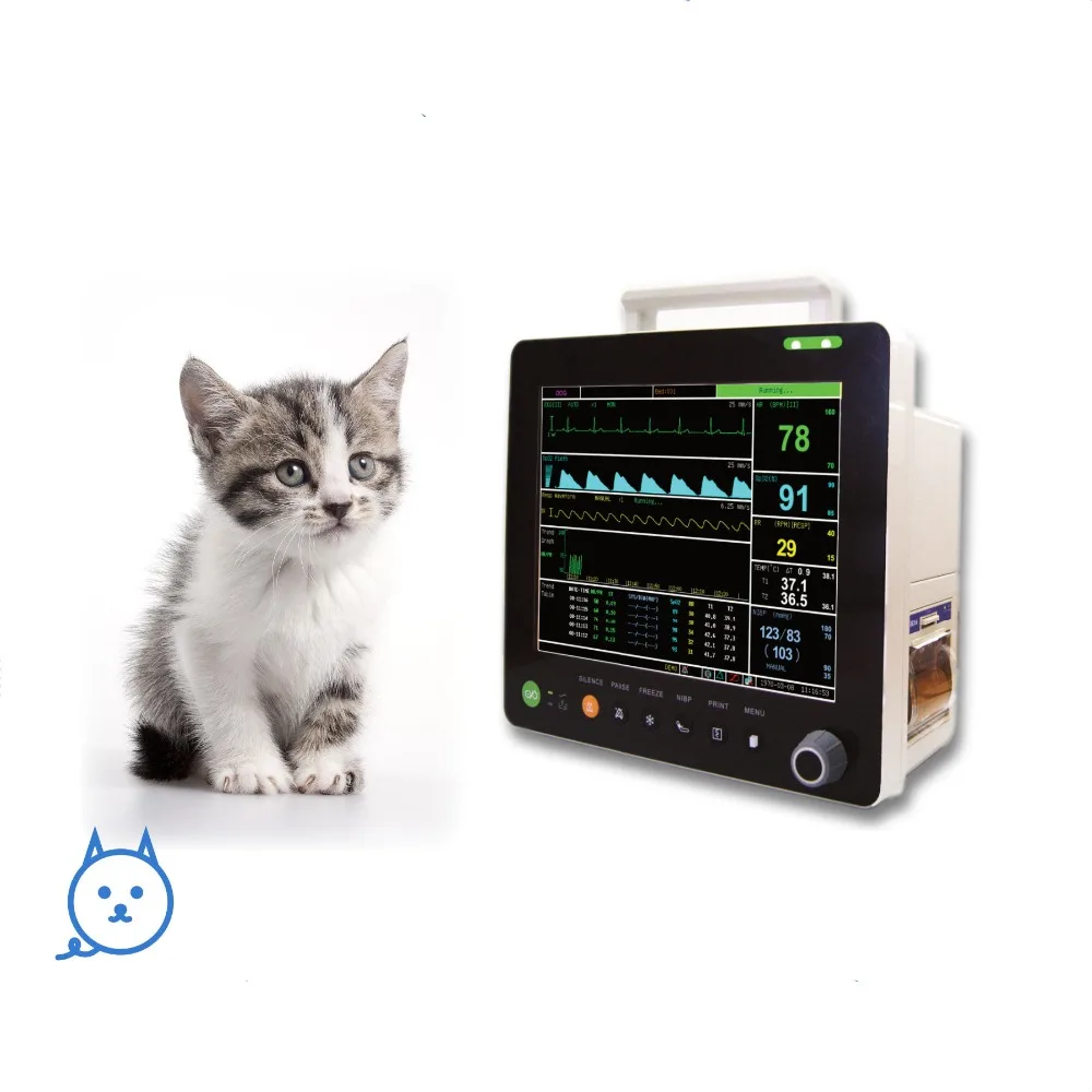 PM6000V Patient Monitor Veterinary Vital Signs Monitor for Cat/Dog/Horse Patient