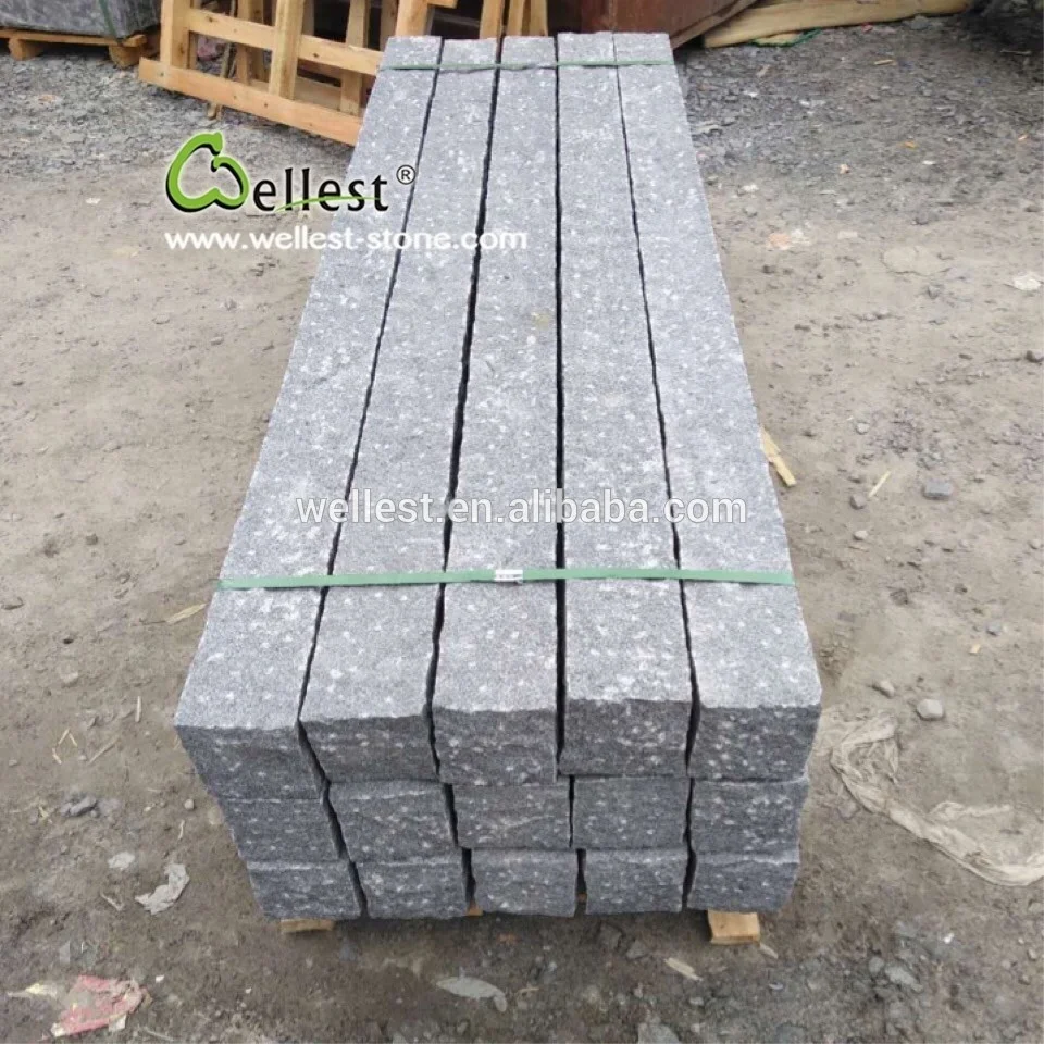 China black basalt rough-picked natural stone palisades wall fencing