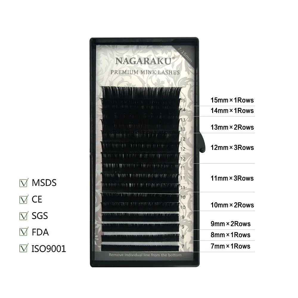 NAGARAKU private label mink eyelash extension individual eyelash wholesale mink eyelash cashmere lashes