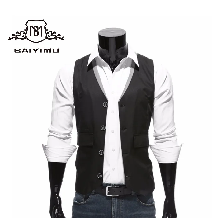 Новинка, оптовая продажа, высококачественный Мужской приталенный деловой костюм для свадьбы, жилет, дизайнерский жилет