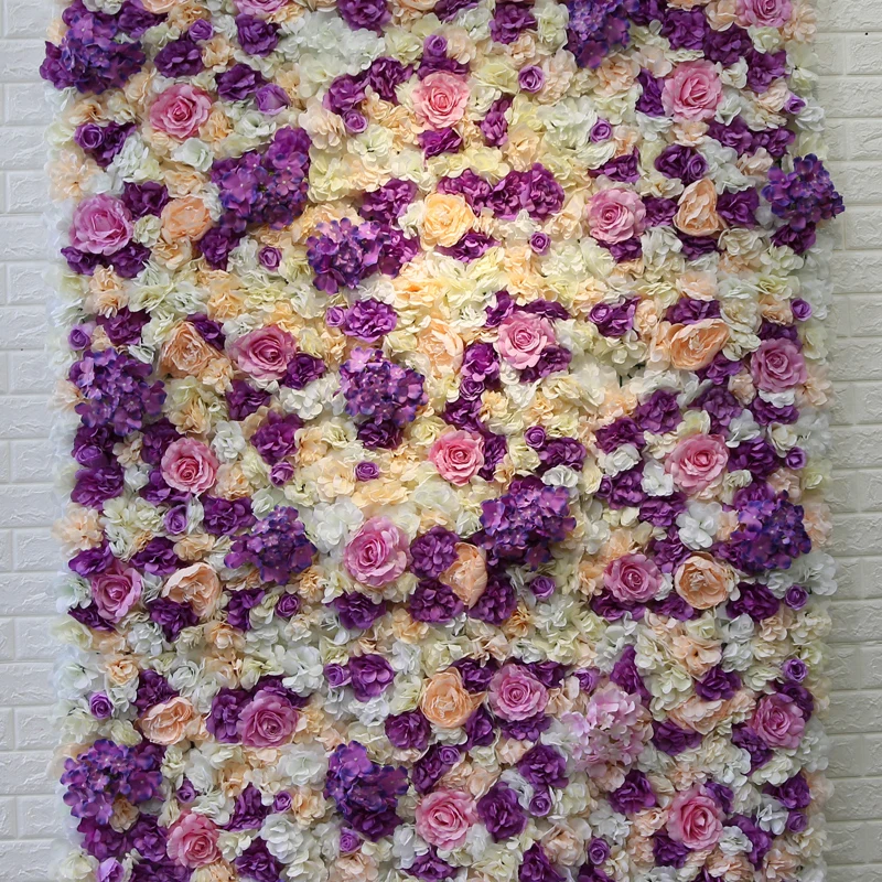 Hotsale Factory wholesale interior and exteriors decoration roll up rose flower wall artificial flower making  backdrop