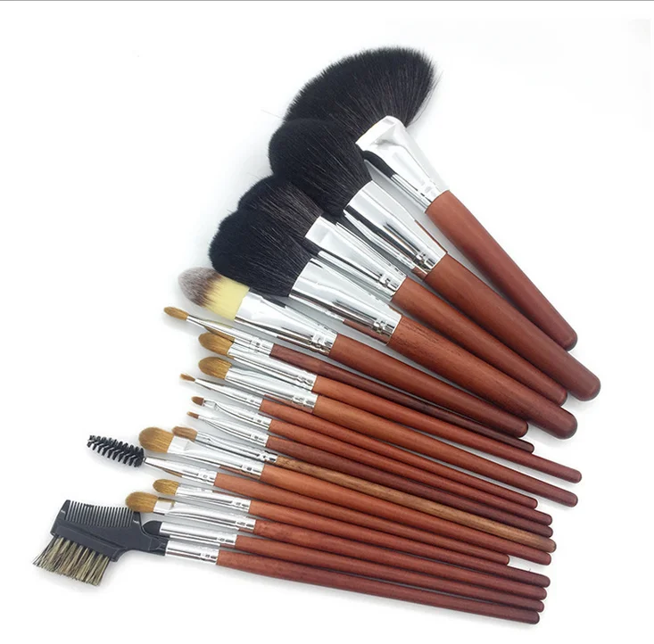 8 pcs  makeup brushes private label Copy annatto  wood Handle  Copper  ferrule High-end special makeup brush