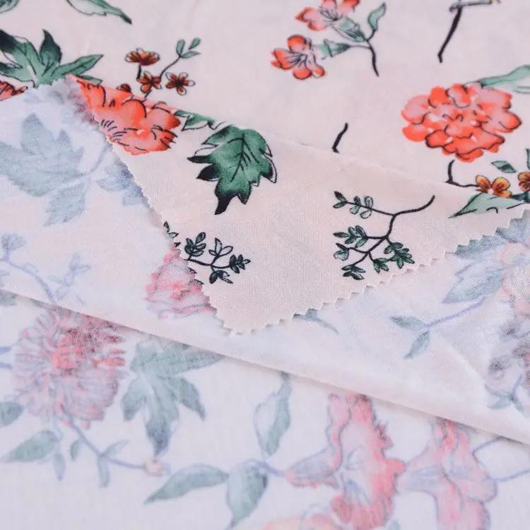 100% rayon 160gsm custom print floral single jersey knitting sweater fabric by meter price