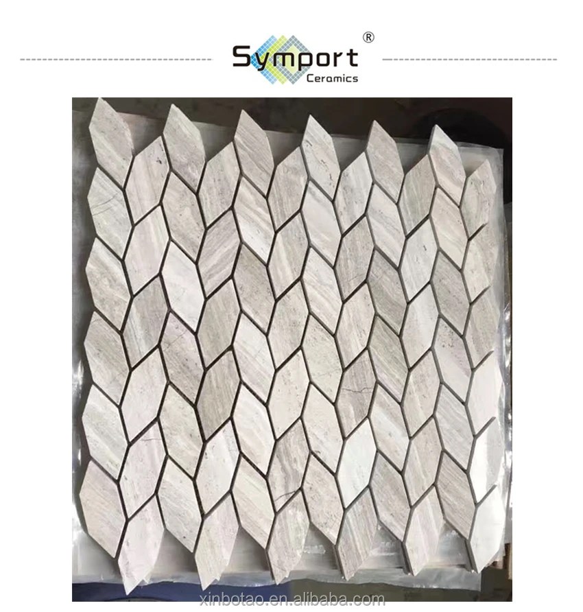 leaf shape white marble mosaic tiles backsplash price