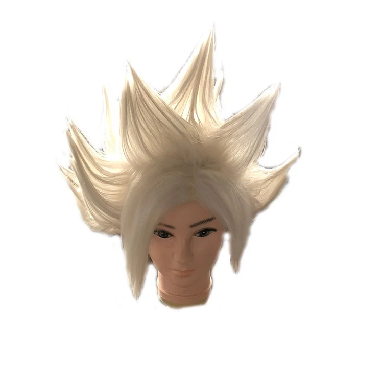 Synthetic cosplay white Dragon ball super Saiyan wig