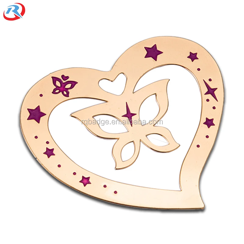custom own  logo metal etching high quality transparent  enamel bookmark