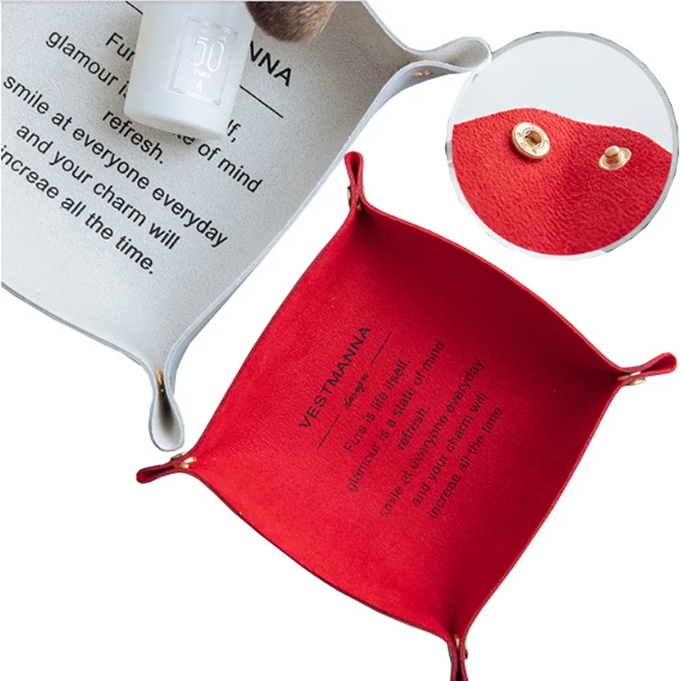 Горячая Распродажа, Красочный Держатель для всякой всячины, органайзер из искусственной кожи, лоток для хранения с пользовательским логотипом