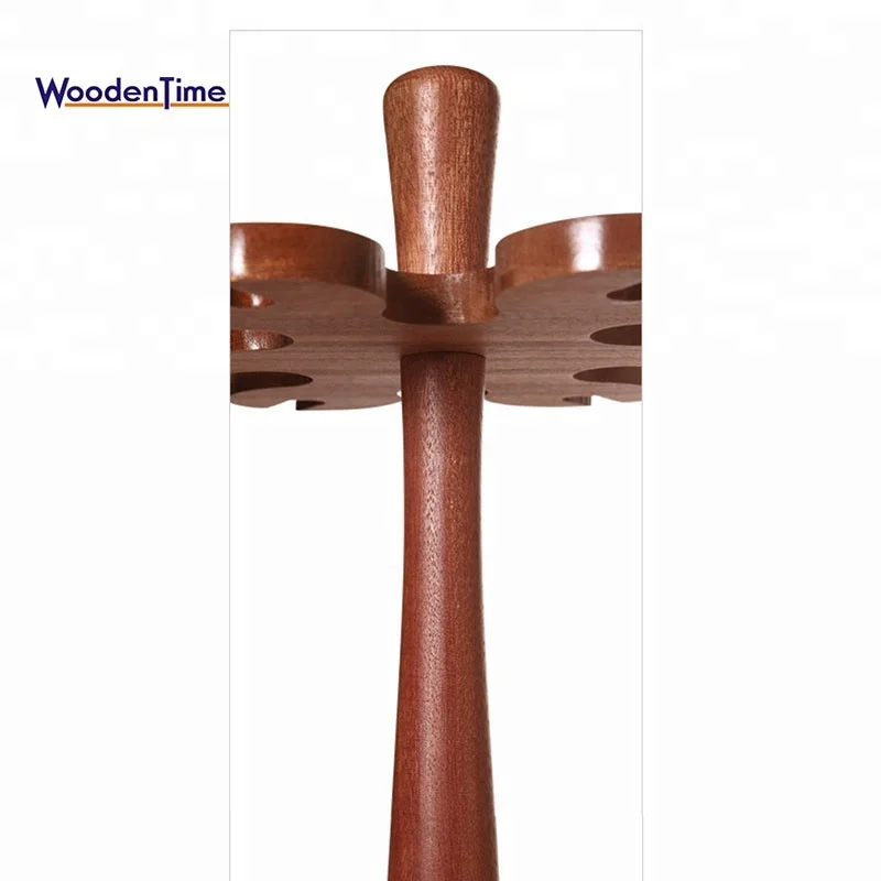 Elm creative household upside down wine shelf solid wood European rack hanging goblet rack bamboo wine bottle glass holder