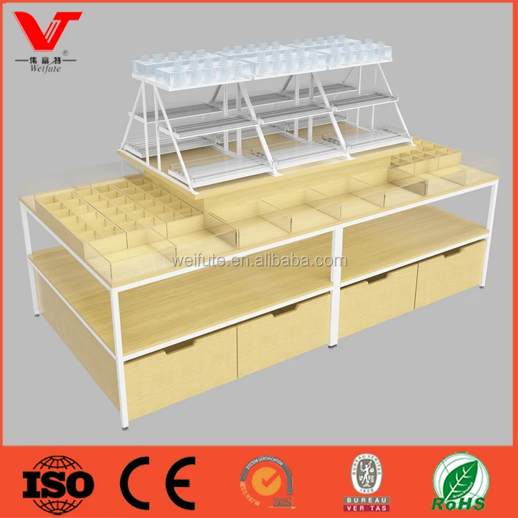 
Modern Style Wooden Cosmetic Shop Interior Design Furniture For Make-up Store 