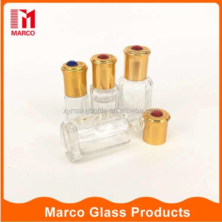 wholesale mini octagon attar glass bottles for perfume oil