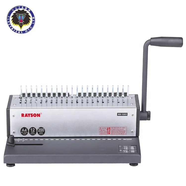 RAYSON SD-1201comb binder 21 hole comb apron / clip strip punch binding machine