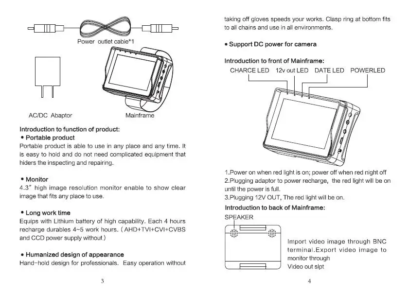 Factory Price 4.3 inch Monitor High-definition Screen CCTV Camera Tester