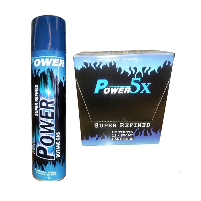 5x Power Butane Super Refined Fuel Gas 300ml 12 Cans