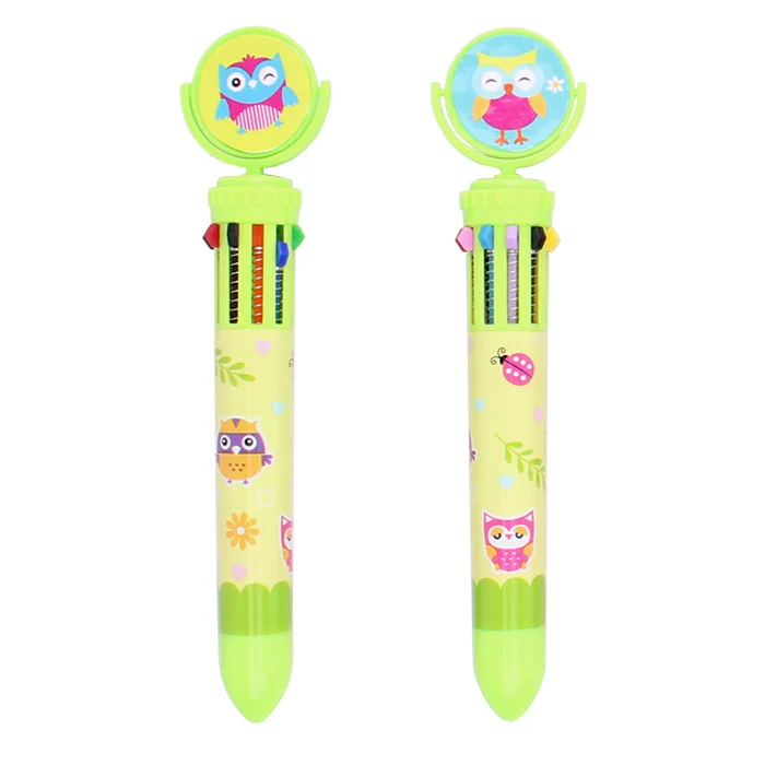 Licheng BP9109 10 Color Shuttle Pen, Fancy Multi Colored Retractable 10 in 1 Ballpoint Pen with Logo