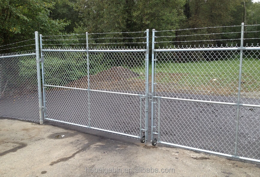 cheap price Galvanized PVC Coated Diamond Wire Mesh chain link fence fabric Gate for sale