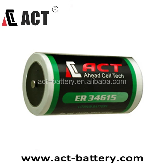 
Thionyl Chloride D Battery 3.6v 19000mAh Nominal Capacity ER34615 /ACT Brand Primary Battery 