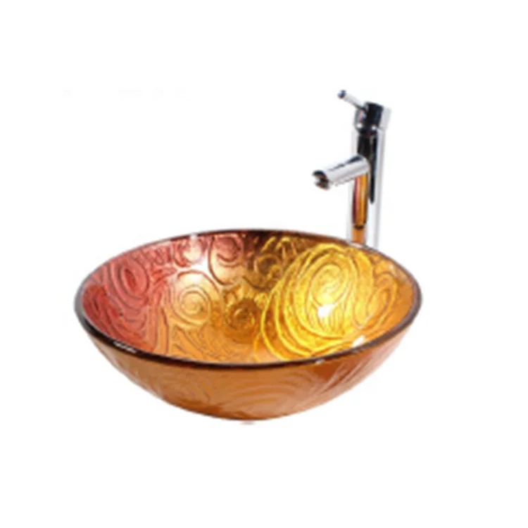 Tempered Glass Bowl  Bathroom Vanity Wash Basin Sink