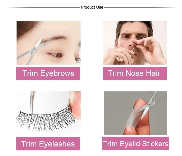 Professional Beauty Wholesale Custom Logo Eyelash Eyebrow Trimmer Makeup Scissors