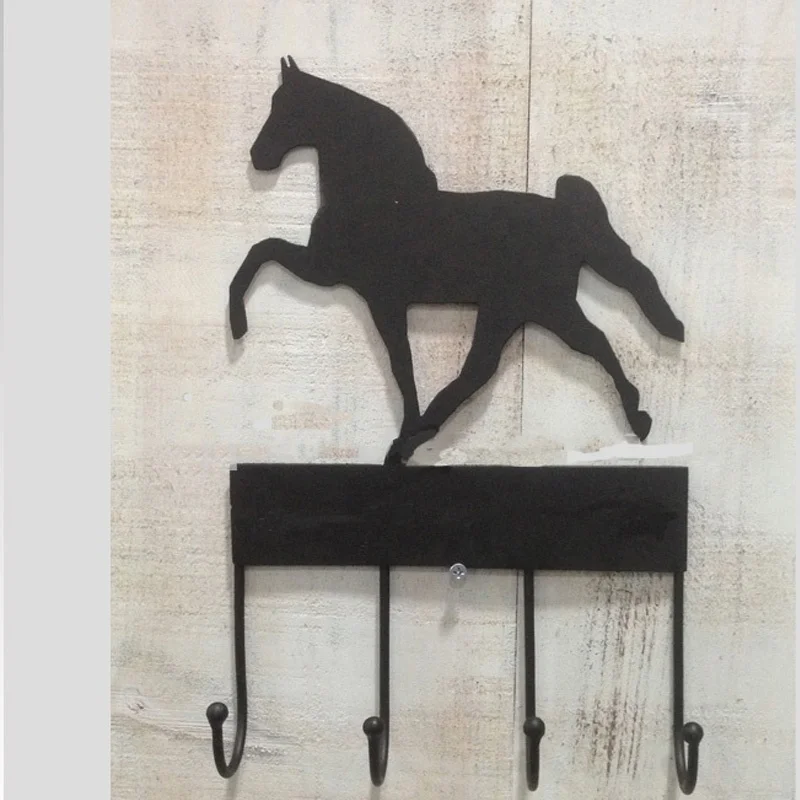 Indoor Western Horse Metal Wall Decoration With Hooks