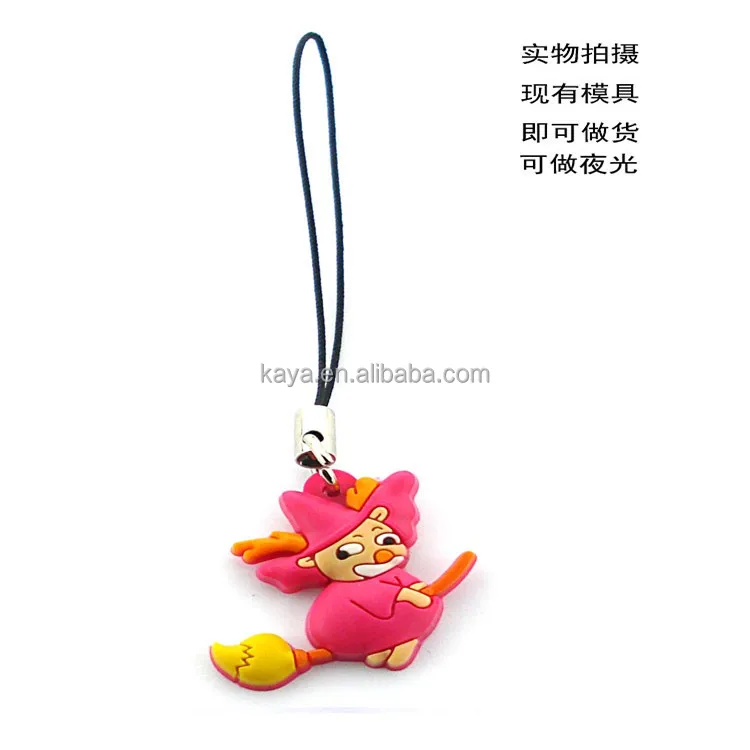 
Soft pvc 3D rubber santa claus mobile phone pendant 