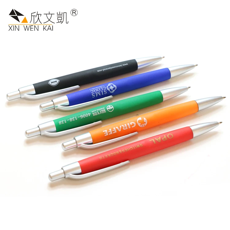 
Promotional Advertising Slogan Custom Shaped Clip Private Label Ball Pens Plastic print label penpen nib plastic 