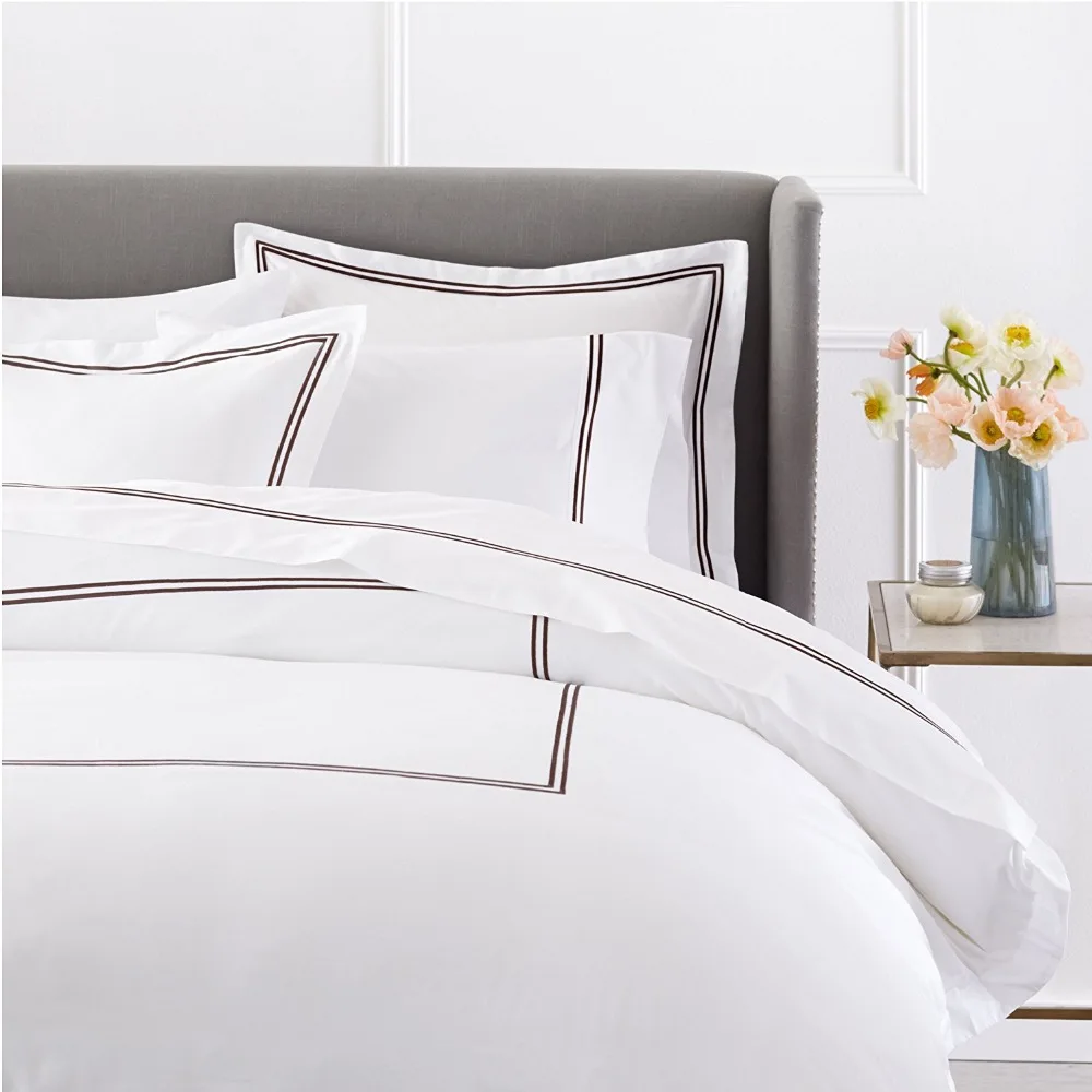 100% Cotton Hotel White Embroidered Bedding Set,Duvet Cover Set,Hotel Bed Linen