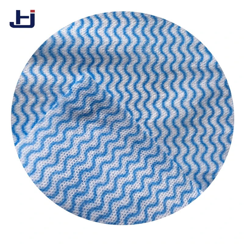 Wave print non woven technical spunlace fabric  for dry wipes , spunlace nonwoven fabric for wipes